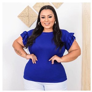 BLUSA PLUS DE MANGUINHA COM BABADO