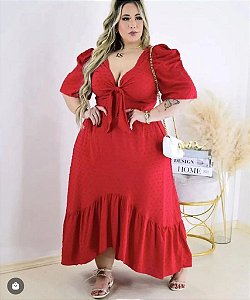 VESTIDO PLUS SIZE DUNA PIPOQUINHA LAÇO