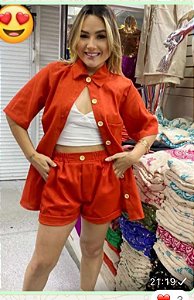 CONJUNTO AURORA SHORTS E CAMISÃO PLUS