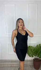 VESTIDO TUBINHO DOURADO PRADA DE ALÇAS (FOTO ILUSTRATIVA PRETO)