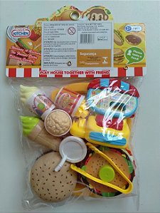Kit Lanchonete Hamburguer Infantil Brinquedo - Mini Kitchen - Shop