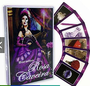 Tarot Rosa Caveira Baralho 36 Cartas + grátis Banho Cigano Nf em