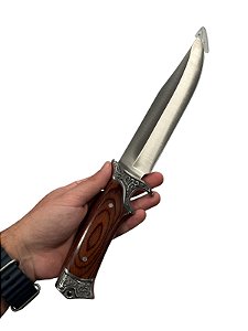 FACA DE AÇO COM BAINHA - CABO DECORADO