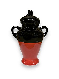 QUARTINHA DE LOUÇA VERM/PRE 15 CM - C/ASA