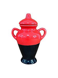 QUARTINHA DE LOUÇA VERM/PRE 15 CM - C/ASA