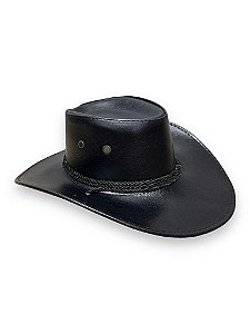 CHAPÉU BOIADEIRO PRETO - COURO