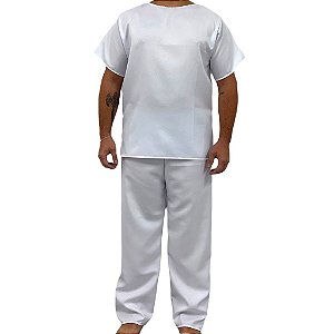 ROUPA CONJUNTO OXFORD MASCULINO BRANCO - (G)