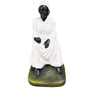 IMAGEM DE GESSO PRETA VELHA