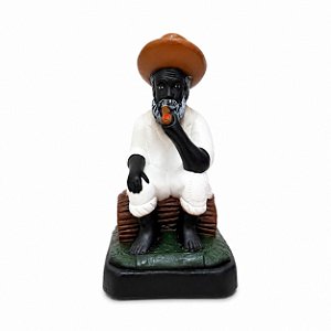 IMAGEM DE GESSO PRETO VELHO 20CM