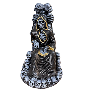 IMAGEM DE GESSO EXÚ TATA CAVEIRA TRONO 25 CM