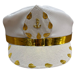 CAP TODO BRANCO COM DOURADO