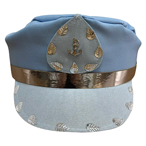 CAP AZUL CLARO COM PRATA