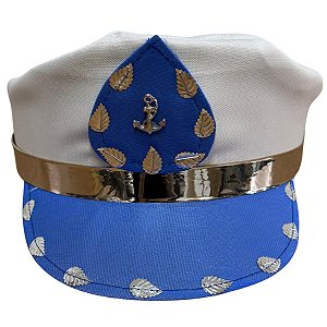 CAP AZUL CLARO / BRANCO COM PRATA
