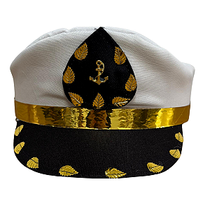 CAP PRETO/BRANCO COM DOURADO