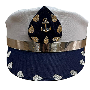 CAP AZUL MARINHO / BRANCO COM PRATA