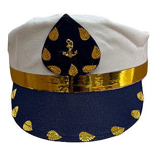 CAP AZUL MARINHO / BRANCO COM DOURADO