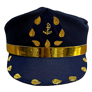 CAP AZUL MARINHO COM DOURADO