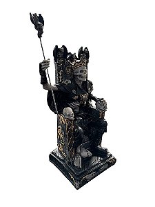 EXU CAVEIRA NO TRONO EM RESINA PRETO
