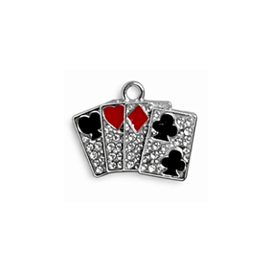 PINGENTE BARALHO PRATA 1UN
