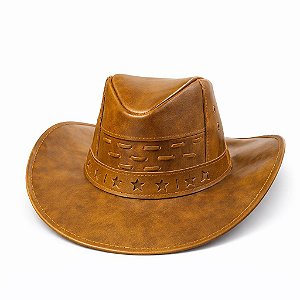 CHAPÉU DE RASPA COM BRILHO MARROM