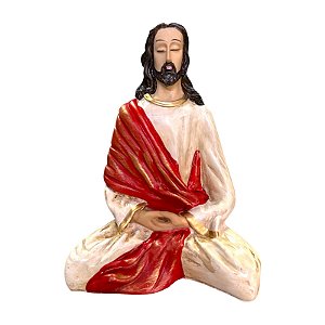 IMAGEM EM RESINA JESUS MEDITANDO