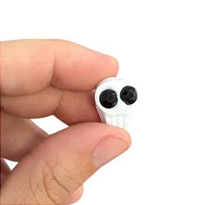 CAVEIRA COM FURO M BRANCO COM STRASS PRETO