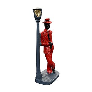 ZÉ PRETINHO NO POSTE 15 CM EM RESINA VERMELHO