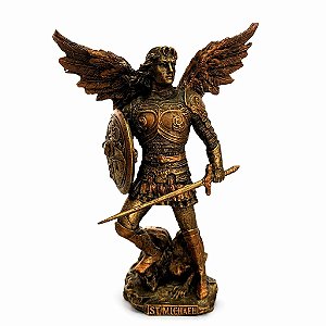 IMAGEM EM RESINA ANJO MIGUEL 22 CM