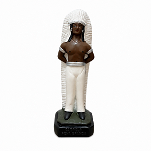 IMAGEM DE GESSO CACIQUE PENA BRANCA 20CM