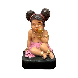 IMAGEM DE GESSO CHIQUINHA ERÊ BRANCA 14 CM