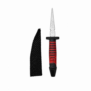 PUNHAL CABO VERMELHO E PRETO 15 CM