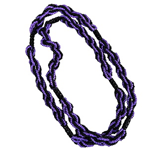 BRAJA DE MIÇANGÃO 7 FIOS PRETO E ROXO OPACO