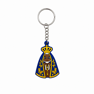 CHAVEIRO DE BORRACHA APARECIDA MANTO AZUL