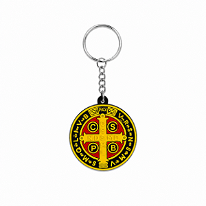 CHAVEIRO DE BORRACHA MEDALHA SÃO BENTO