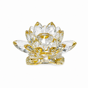 FLOR DE LOTUS EM CRISTAL - AMARELA