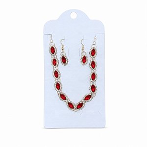 COLAR E BRINCO VERMELHO