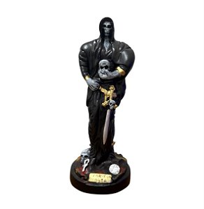 IMAGEM EM GESSO LORDE DA MORTE PRETO 25CM