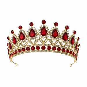 COROA DOURADA COM VERMELHO