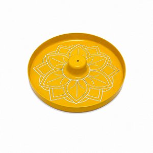 SUPORTE PARA INCENSO MANDALA AMARELO