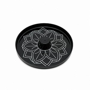 SUPORTE PARA INCENSO MANDALA PRETO