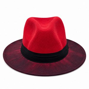 CHAPÉU VELUDO DEGRADÊ VERMELHO