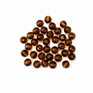 100 CONTAS MARROM CRISTAL 8MM VIDRO