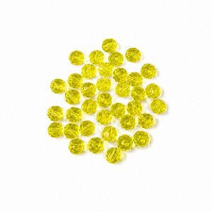 100 CONTAS AMARELAS CRISTAL 8MM VIDRO