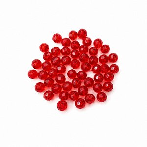 100 CONTAS VERMELHAS CRISTAL 8MM VIDRO