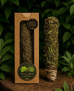 BASTÃO DE ERVAS NATURAIS SALVIA E ARRUDA