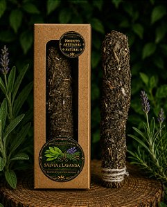 BASTÃO DE ERVAS NATURAIS SALVIA E LAVANDA