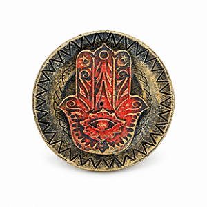 INCENSÁRIO EM RESINA MÃO HAMSA PRATINHO