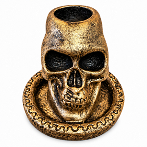 CASTIÇAL CRÂNIO PP DOURADO