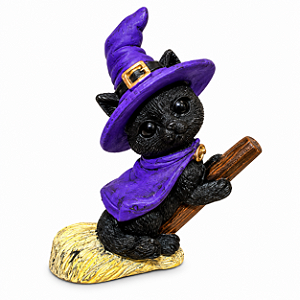GATO MAGO NA VASSOURA ROXO
