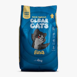 Areia Higiênica Sanitária Fina para Gatos Clear Cats 4kg